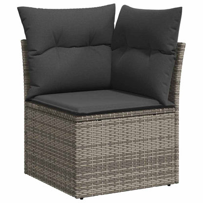 Gartensofa-set mit Kissen mit Kissen 5 pcs Grau Poly Rattan