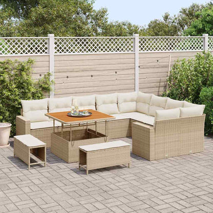 Gartensofa-set 12 pcs Beige Poly-Rattan
