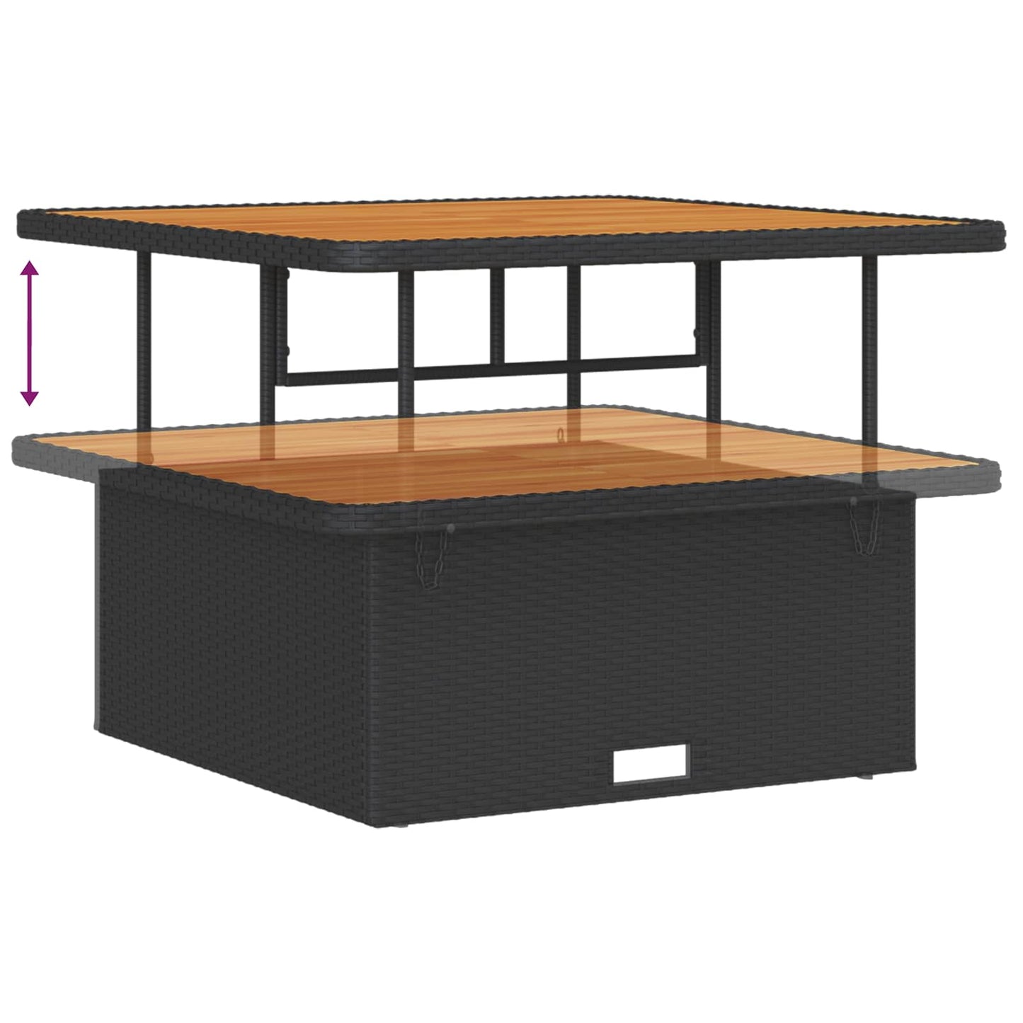 Gartensofa-set mit Kissen 11 pcs Schwarz Poly Rattan