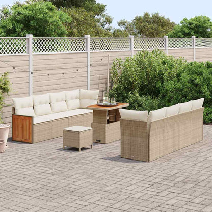 Gartensofa-set mit Kissen 11 pcs Beige und Creme