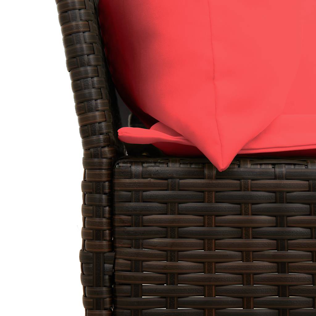 Gartensofa mit Kissen Braun Poly Rattan