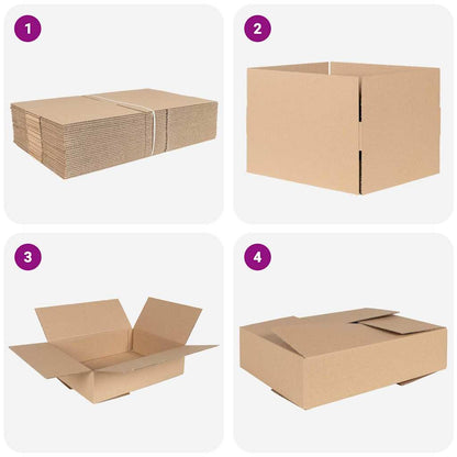 Faltbox mit Speicher 50 pcs Natur 40 x 30 x 10 cm Karton