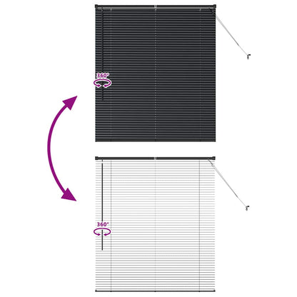 Balkenjalousien Schwarz 130 x 120 cm Aluminium
