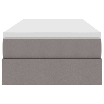 Aufbewahrungsbett mit Matratze Taupe 100 x 200 cm Polyester