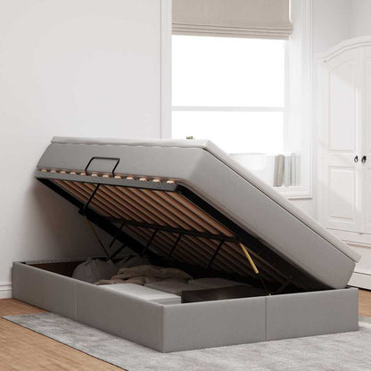 Aufbewahrungsbett mit Matratze Taupe 120 x 200 cm Polyester