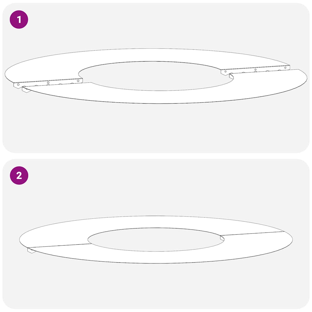 geeignet für flachen Baumring Schwarz Ø30 / 60 cm Stahl