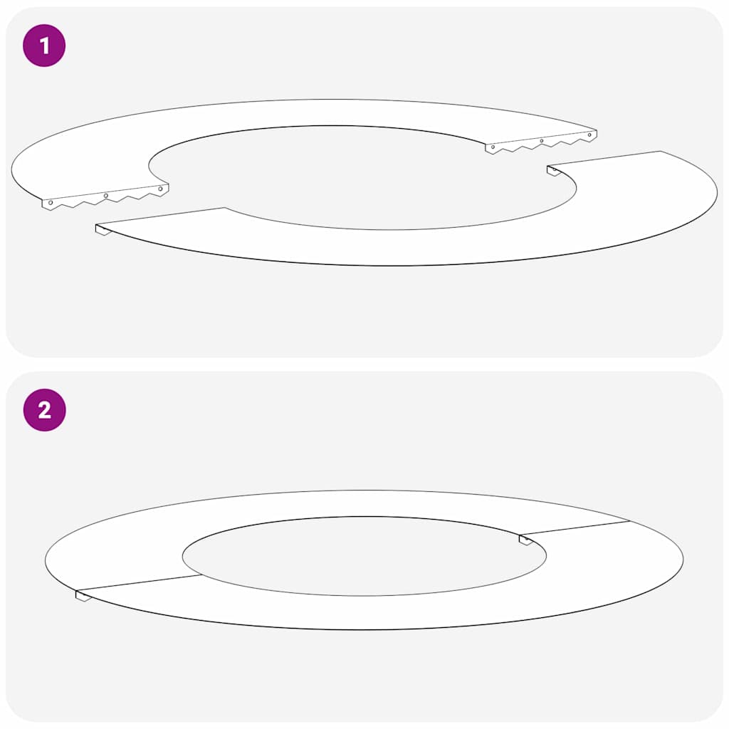 geeignet für flachen Baumring Weiß Ø40 / 70 cm Stahl