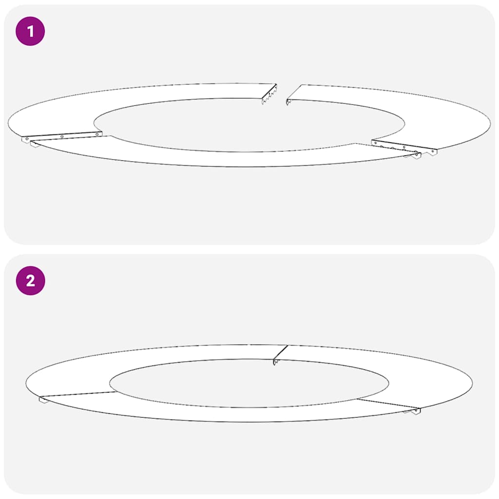 geeignet für flachen Baumring Weiß Ø50 / 80 cm Stahl