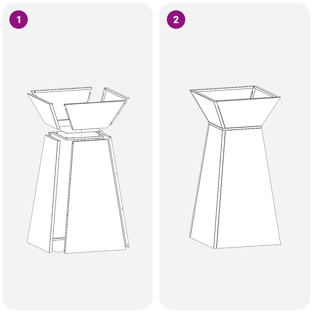 Säulen Pflanzer 2 pcs Weiß 35 x 35 x 73 cm