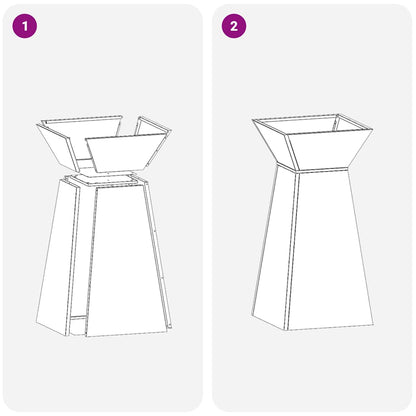 Säulen Pflanzer 2 pcs Weiß 35 x 35 x 73 cm