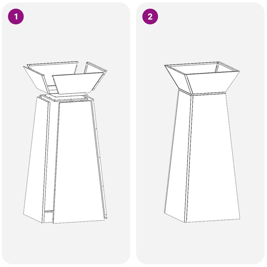 Säulen Pflanzer 2 pcs Schwarz 40 x 40 x 100 cm