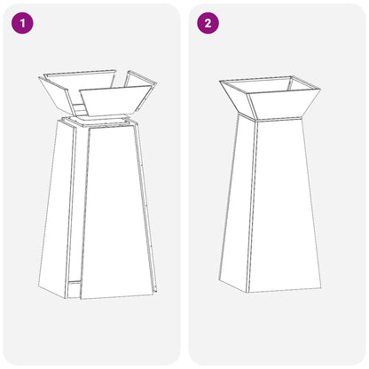 Säulen Pflanzer 2 pcs Silber 40 x 40 x 100 cm