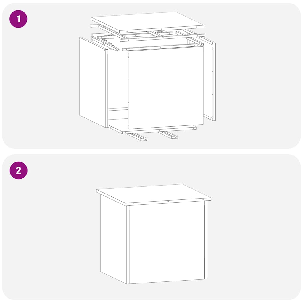 Außenlagerbox Schwarz 55 x 50,5 x 50 cm Stahl