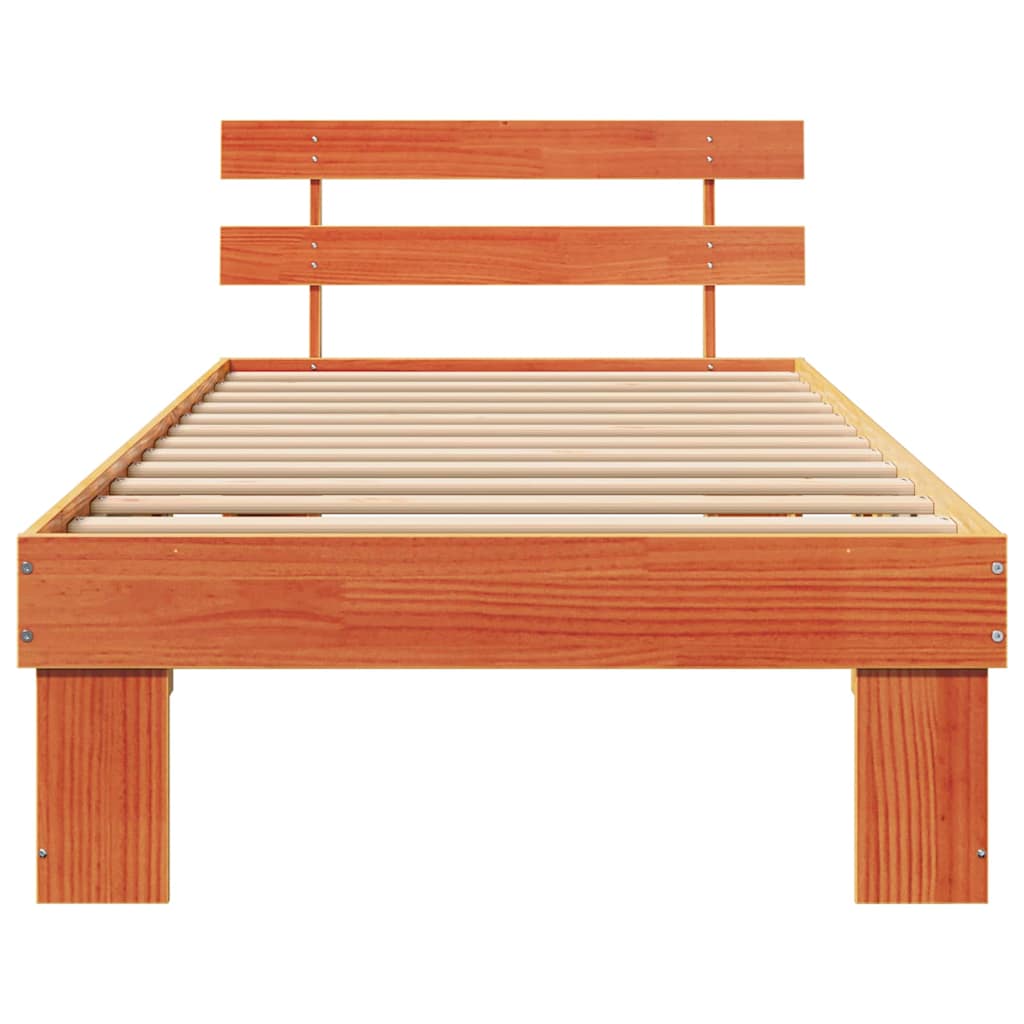 Bettrahmen Wachsbraun 75 x 190 cm Massives Kiefernholz