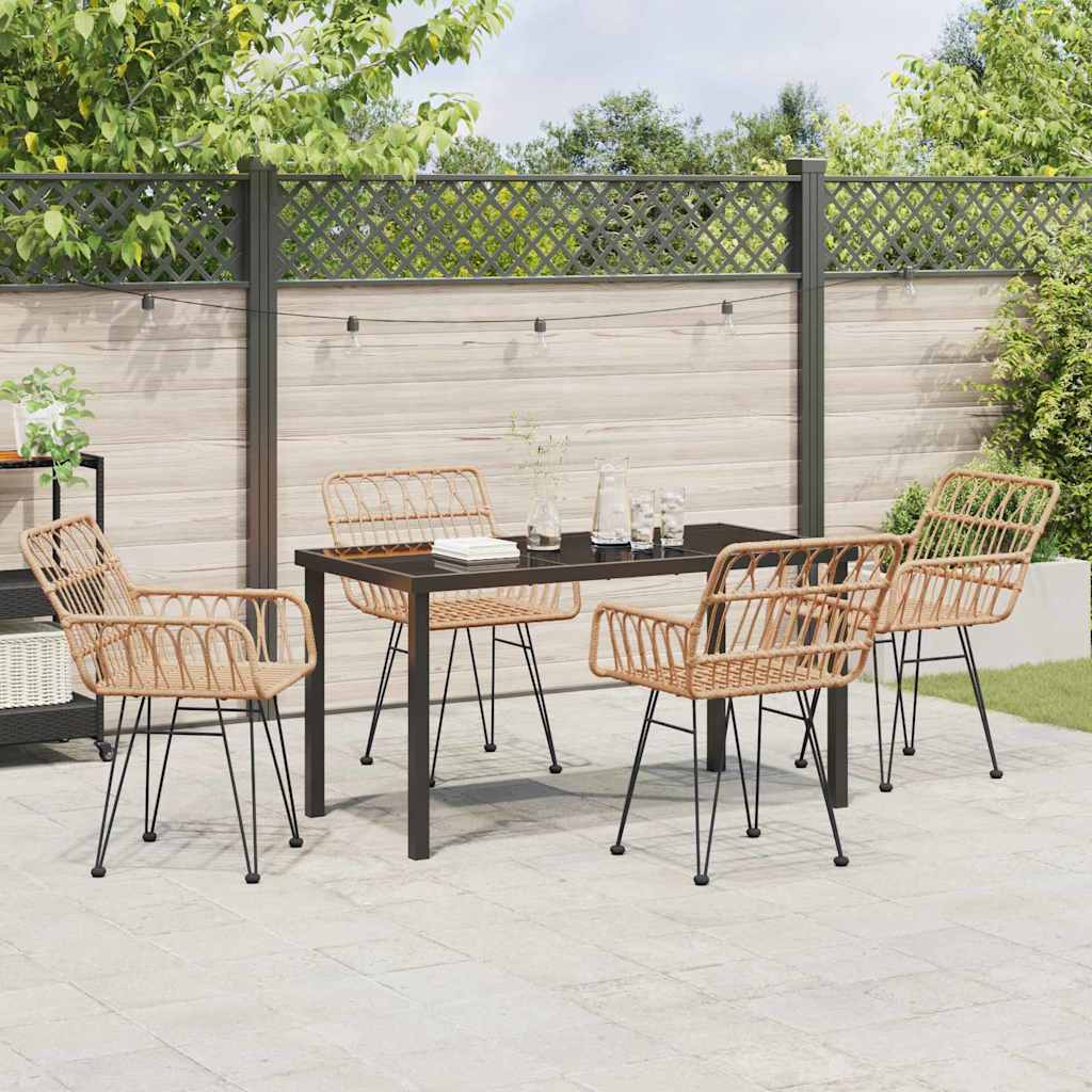Garten Essgruppe 5 pcs Braun Pulverbeschichteter Stahl