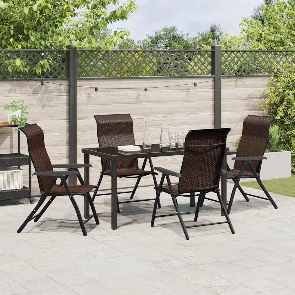 Garten Essgruppe 5 pcs Braun Pulverbeschichteter Stahl
