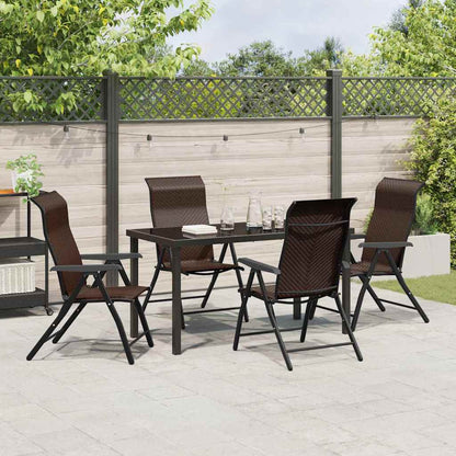 Garten Essgruppe 5 pcs Braun Pulverbeschichteter Stahl