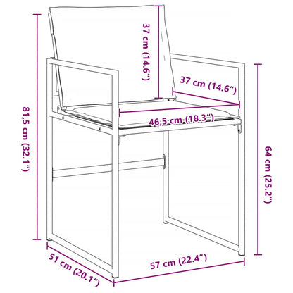 Garten Essgruppe 9 pcs Weiß Pulverbeschichteter Stahl