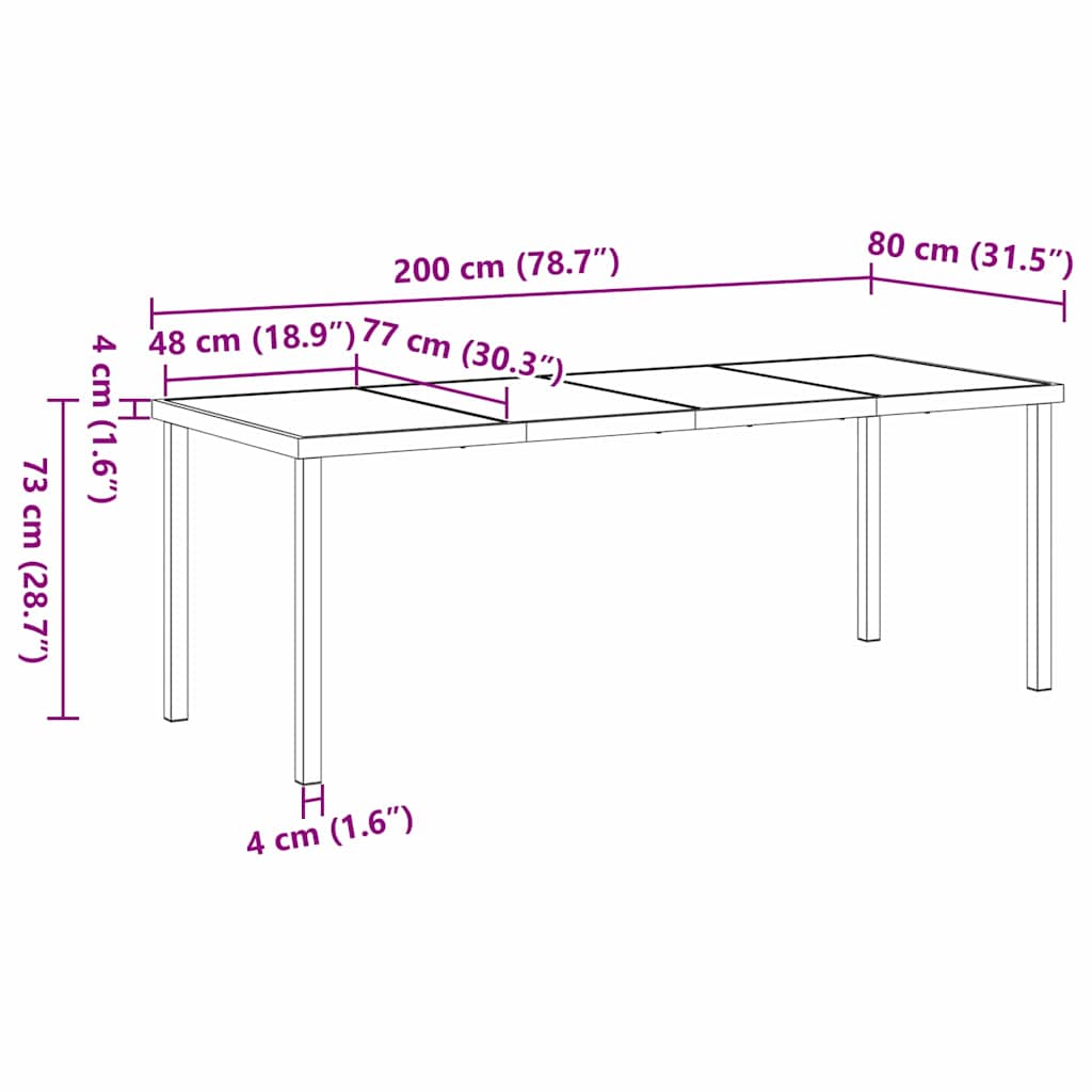 Garten Essgruppe 9 pcs Weiß Pulverbeschichteter Stahl
