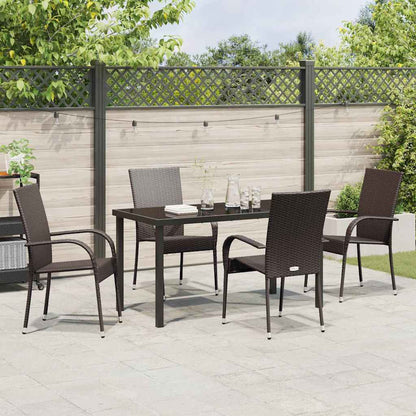 Garten Essgruppe 5 pcs Braun Pulverbeschichteter Stahl