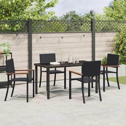 Garten Essgruppe 5 pcs Schwarz Pulverbeschichteter Stahl