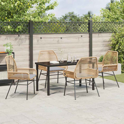 Garten Essgruppe mit Kissen 5 pcs Braun Poly-Rattan