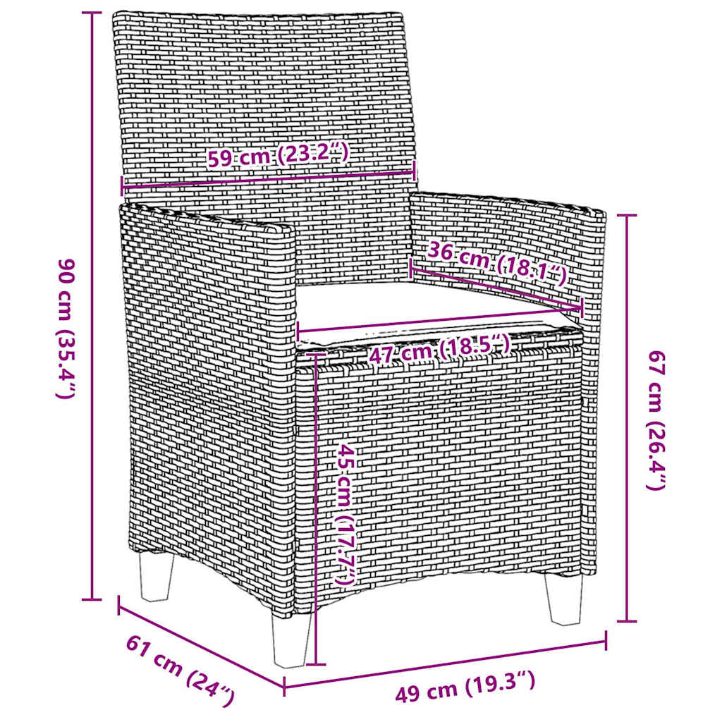 Garten Essgruppe 9 pcs Beige Poly-Rattan