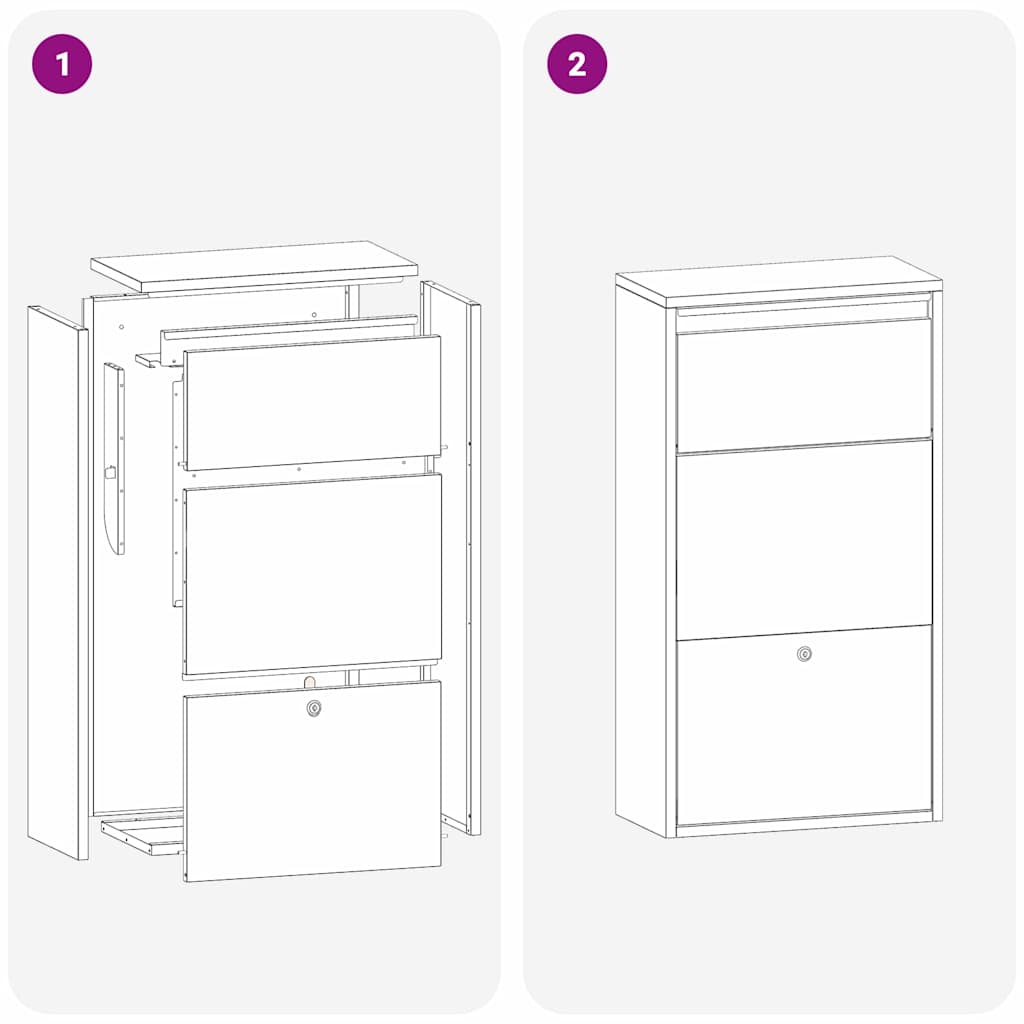Paketdrop-Box mit Speicher mit Tür Weiß 44 x 22 x 82 cm Stahl