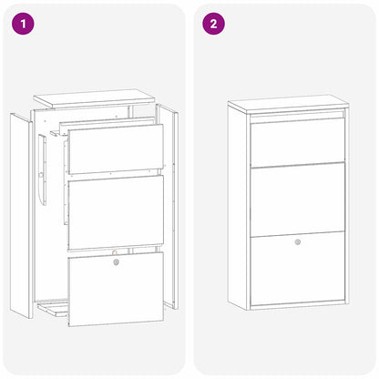 Paketdrop-Box mit Speicher Anthrazit 44 x 22 x 82 cm Stahl