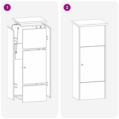 Paketdrop-Box mit Speicher Anthrazit 44,5 x 29 x 110,5 cm Stahl