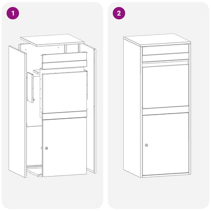 Paketdrop-Box mit Speicher Silber 47,5 x 38 x 59 cm Edelstahl