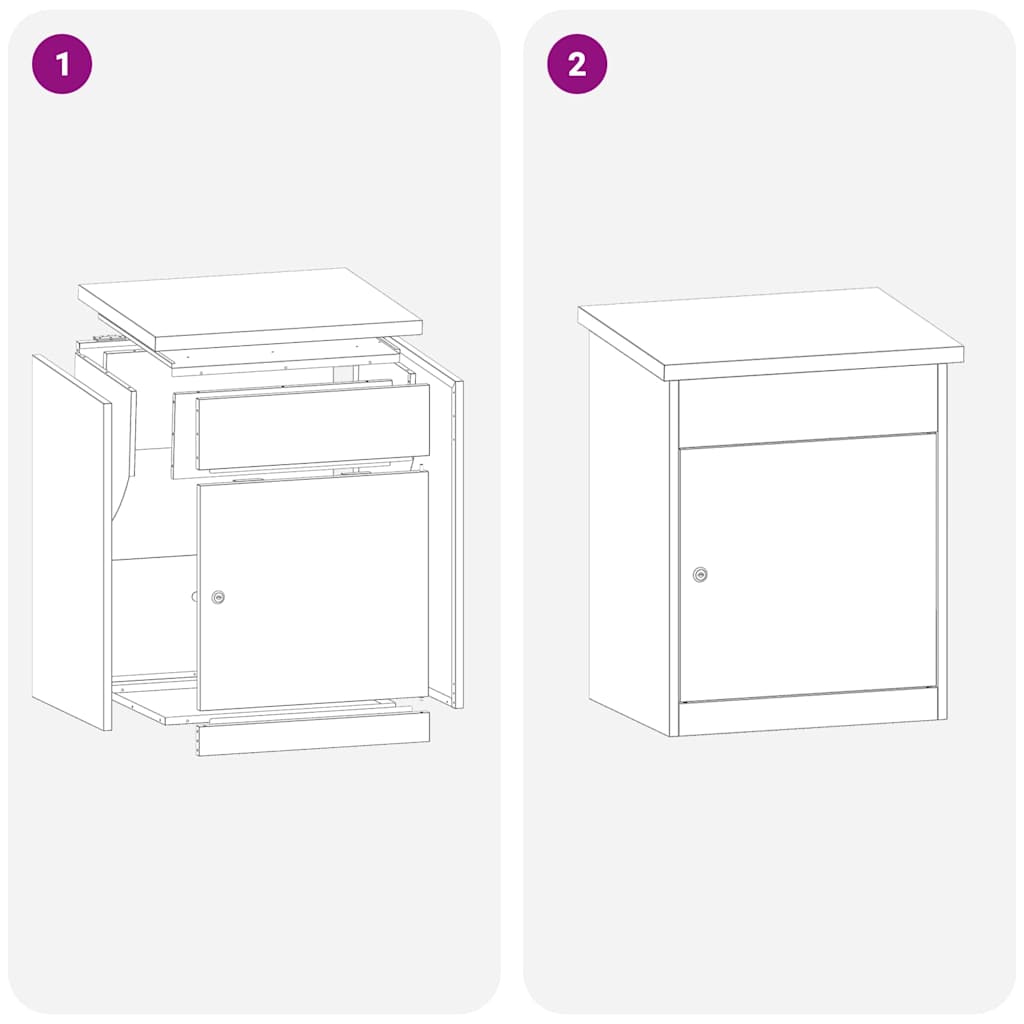 Paketdrop-Box mit Speicher Silber 47,5 x 38 x 59 cm Edelstahl