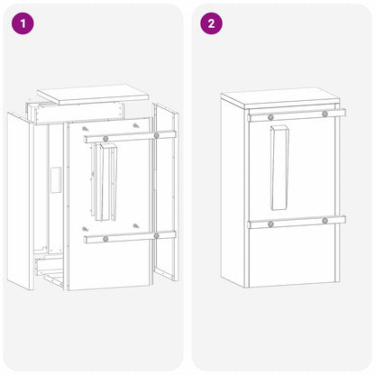 Briefkasten mit Speicher mit Tür Schwarz 30 x 20 x 55 cm Stahl