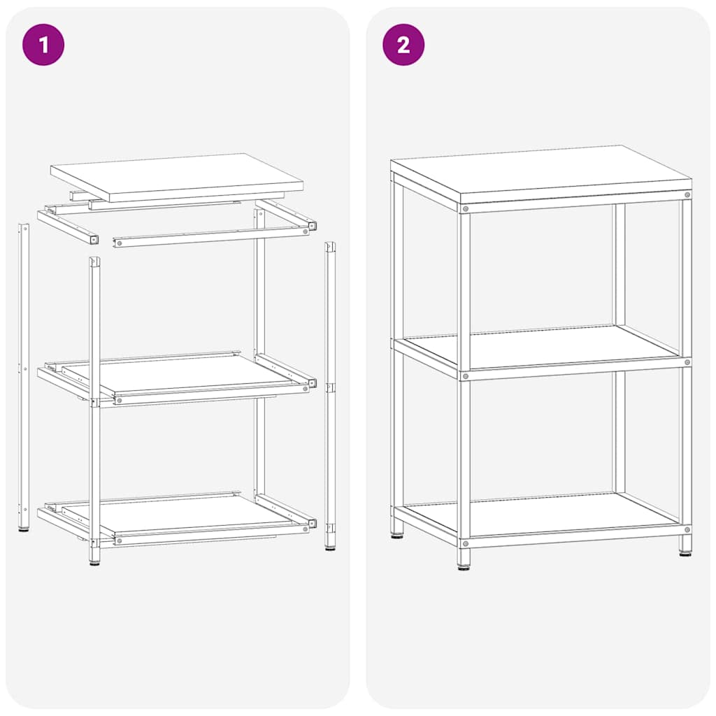 Küchenaufbewahrung mit Regal Silber 60 x 50 x 92 cm Stahl
