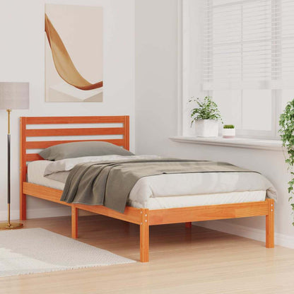 Bettrahmen Wachsbraun 90 x 200 cm Massives Kiefernholz