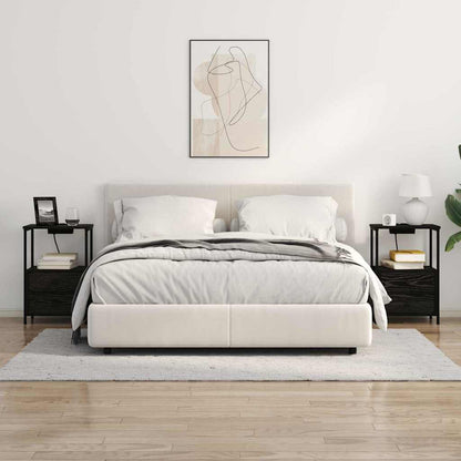 Nachttisch Schwarz Eichen-Optik 40 x 31 x 60 cm Holzwerkstoff