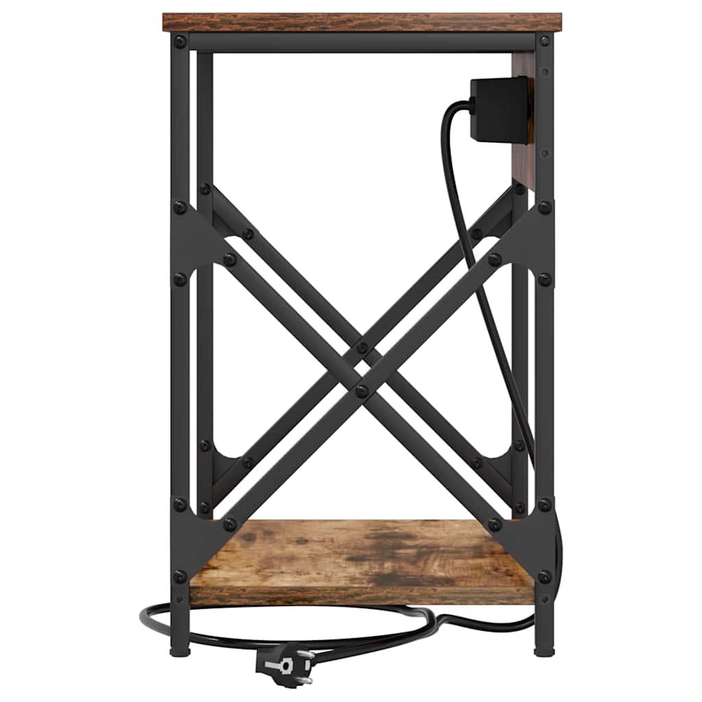 Nachttisch 2 pcs Geräucherte Eiche 41 x 31 x 51 cm