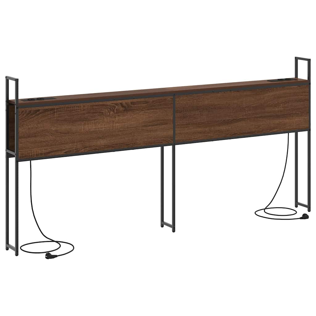 Kopfteil mit Stauraum mit Ladestation Braun Eichen-Optik