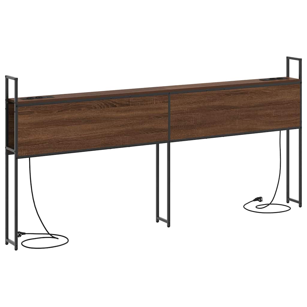 Kopfteil mit Stauraum mit Ladestation Braun Eichen-Optik