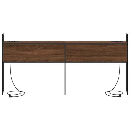 Kopfteil mit Stauraum mit Ladestation Braun Eichen-Optik