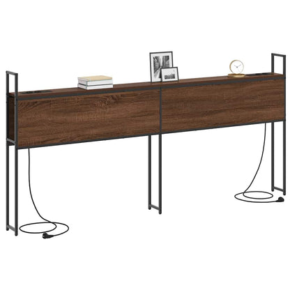 Kopfteil mit Stauraum mit Ladestation Braun Eichen-Optik