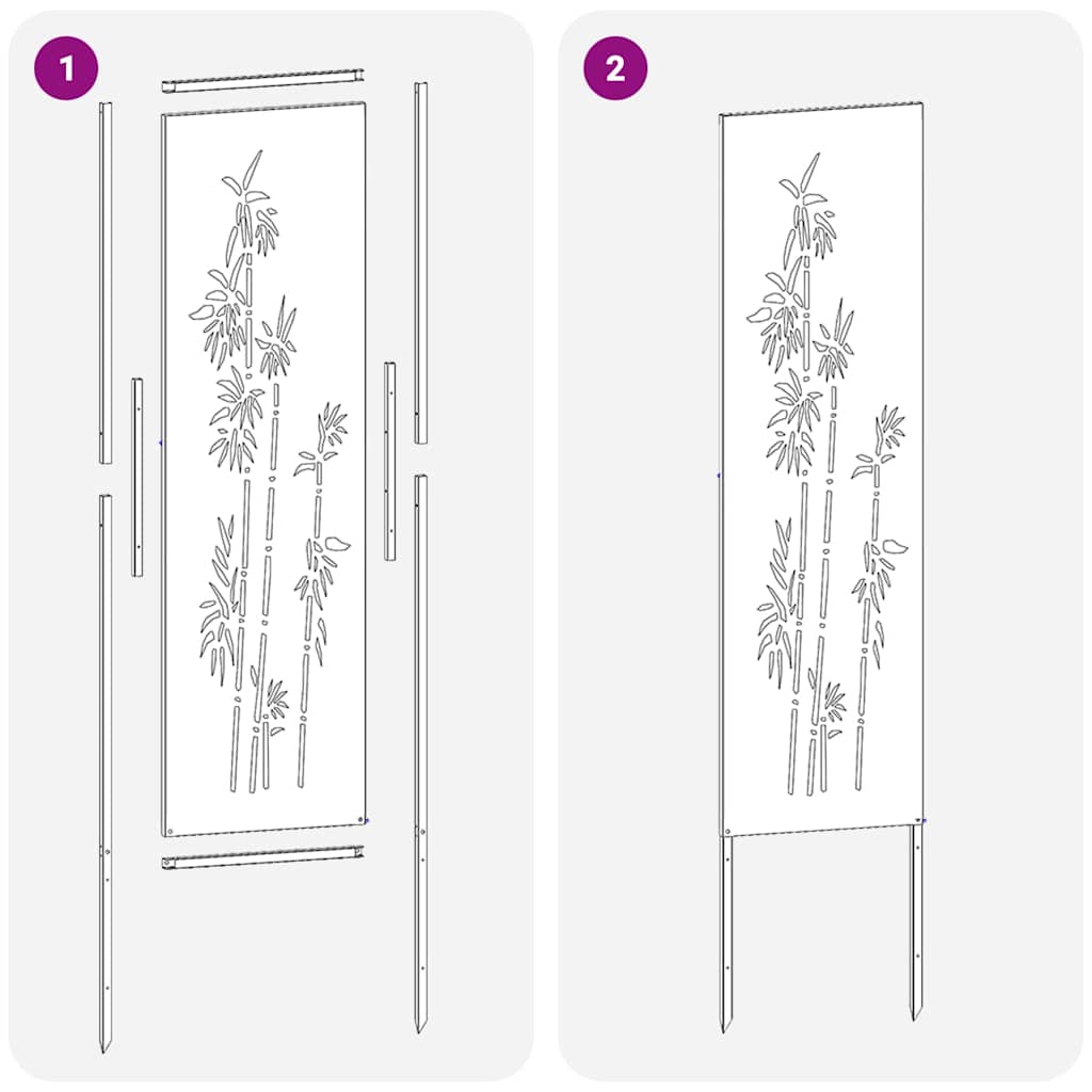 Garten Sichtschutz-Leinwand Floral Weiß 32 x 140 cm