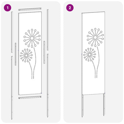 Garten Sichtschutz-Leinwand Rostig 32 x 140 cm Wetterfeststahl