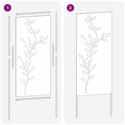 Garten Sichtschutz-Leinwand Floral Weiß 50 x 140 cm