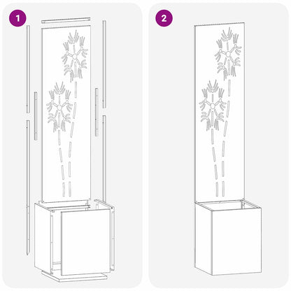 Garten Sichtschutz-Leinwand Floral Olivgrün 32 x 140 cm