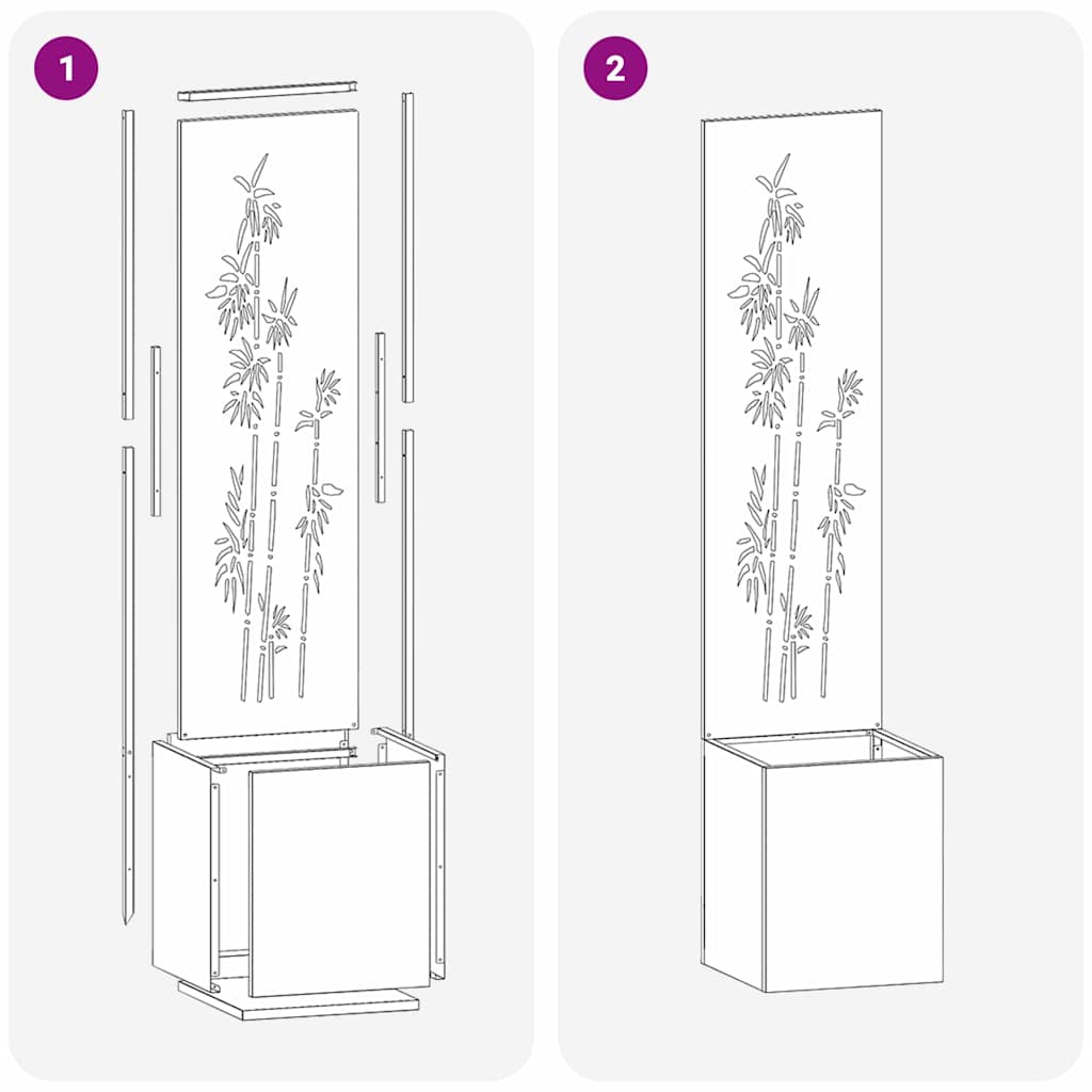 Garten Sichtschutz-Leinwand Floral Olivgrün 32 x 32 x 150 cm