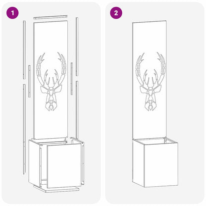 Garten Sichtschutz-Leinwand Tiermuster Schwarz 32 x 32 x 150 cm