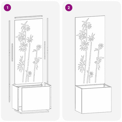 Garten Sichtschutz-Leinwand Floral Weiß 50 x 140 cm