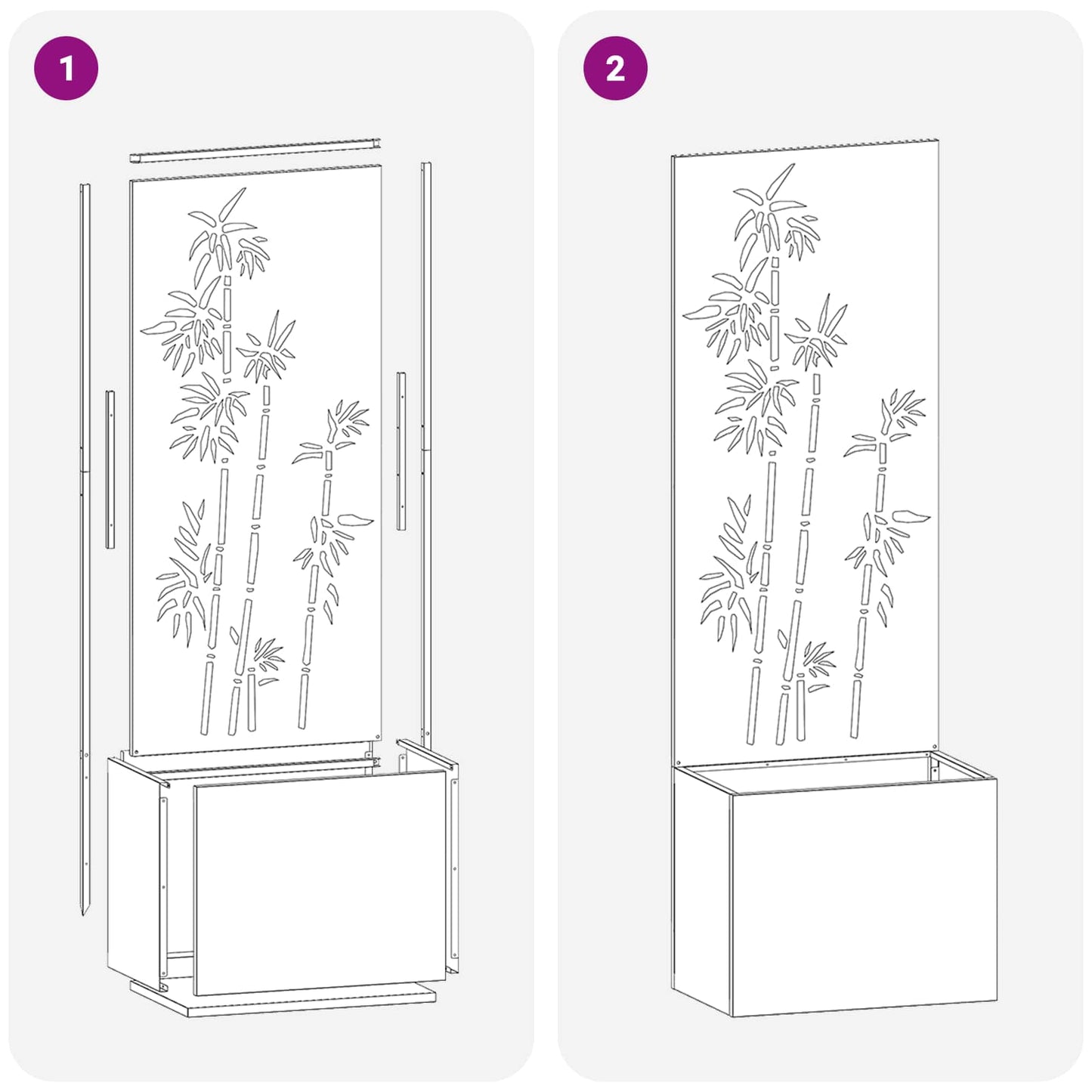 Garten Sichtschutz-Leinwand Floral Anthrazit 50 x 32 x 150 cm