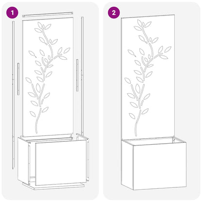 Garten Sichtschutz-Leinwand Floral Anthrazit 50 x 32 x 150 cm